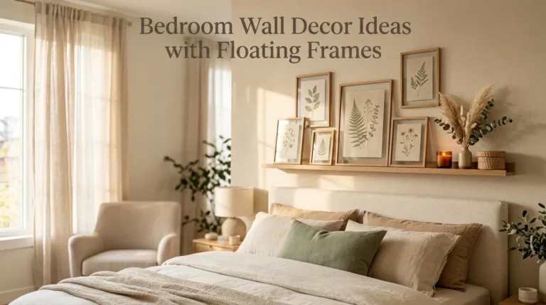 Bedroom Wall Decor Ideas with Floating Frames