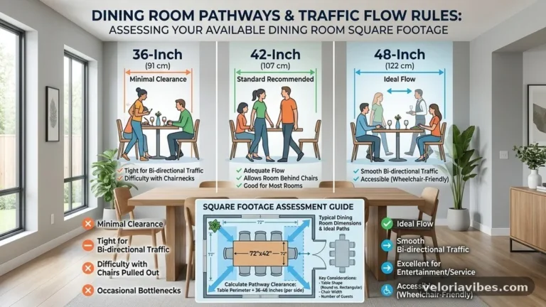 36-Inch vs 42-Inch vs 48-Inch Dining Room Pathways: Traffic Flow Rules