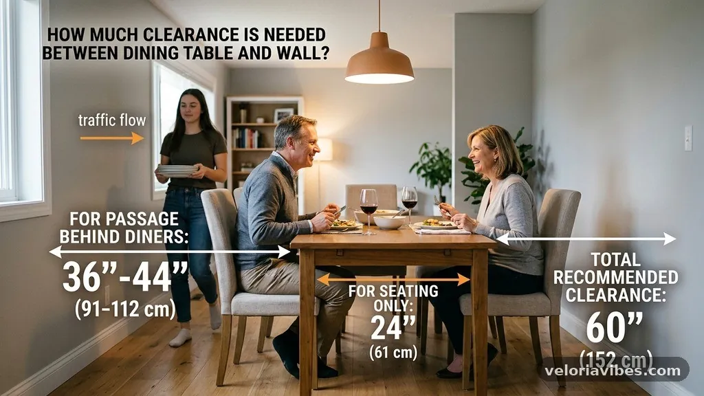 Account for Traffic Flow Behind Diners - How Much Clearance Is Needed Between a Dining Table and the Wall?