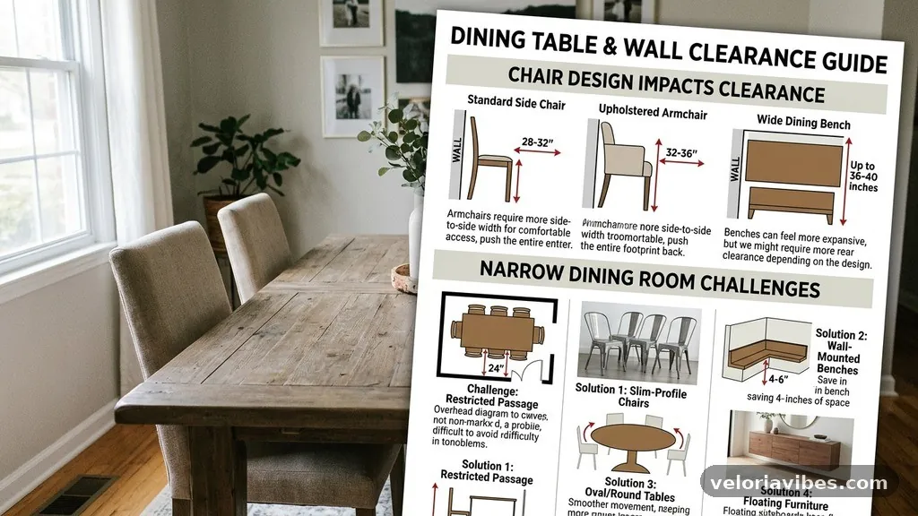 Address Specific Challenges in Narrow Dining Rooms - How Much Clearance Is Needed Between a Dining Table and the Wall?