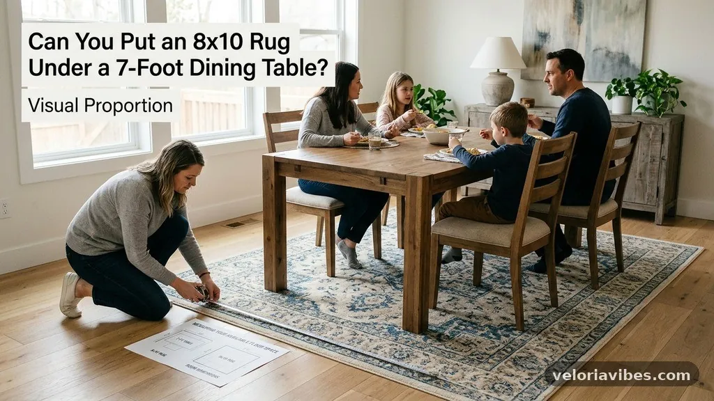 Can You Put an 8x10 Rug Under a 7-Foot Dining Table (Visual Proportion Guide)?