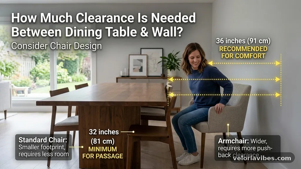 Consider the Role of Chair Design - How Much Clearance Is Needed Between a Dining Table and the Wall?
