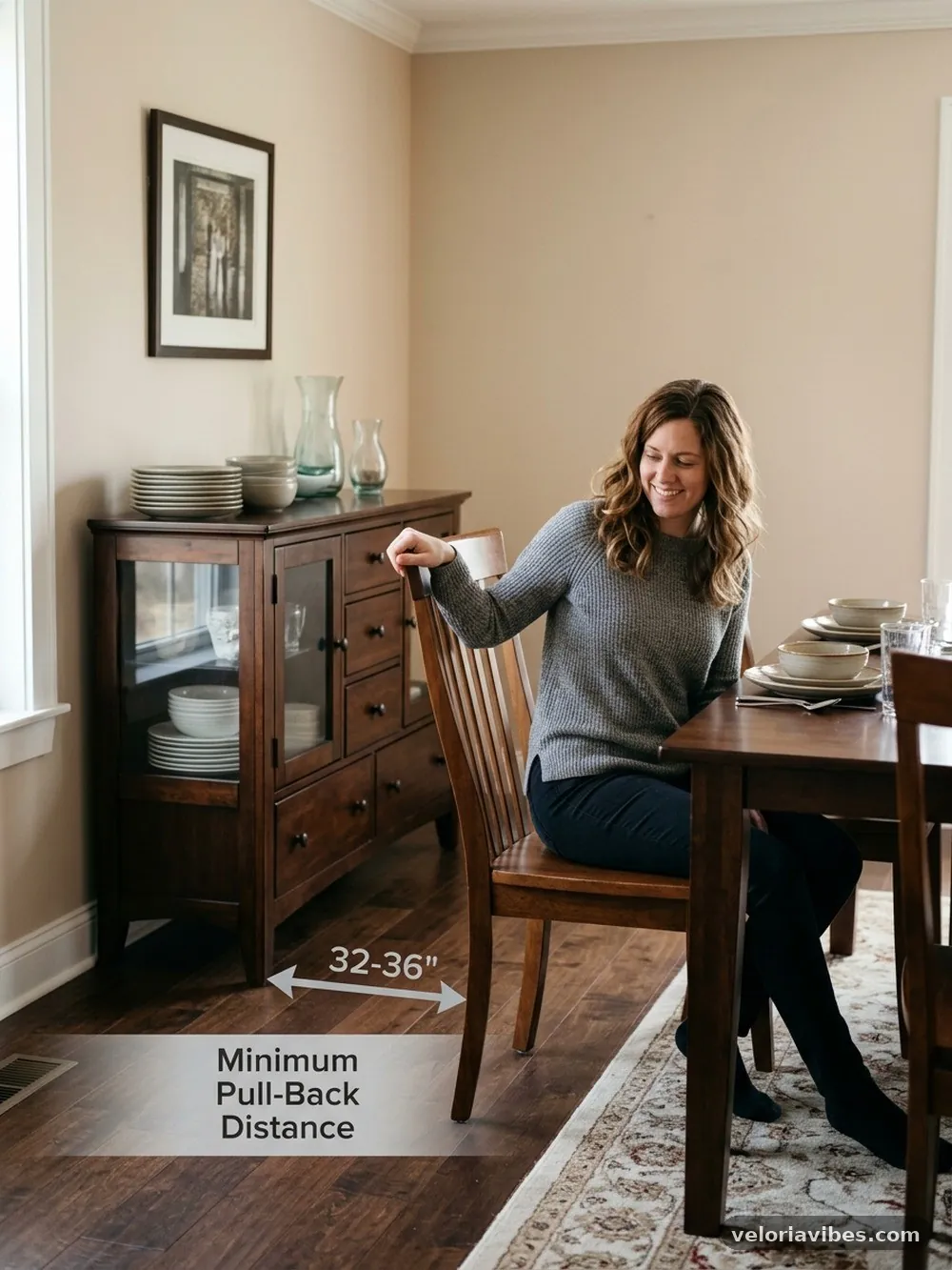 Establishing the Minimum Pull-Back Distance - Clearance Needed to Pull a Dining Chair Out Comfortably Without Hitting Buffets