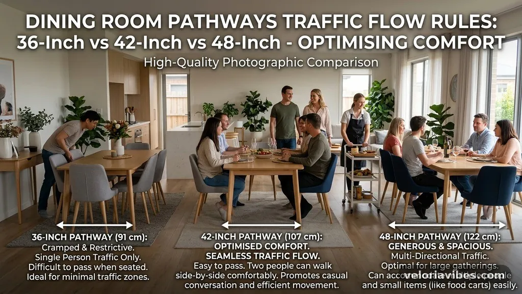 Optimising for Comfort with 42-Inch Pathways - 36-Inch vs 42-Inch vs 48-Inch Dining Room Pathways: Traffic Flow Rules