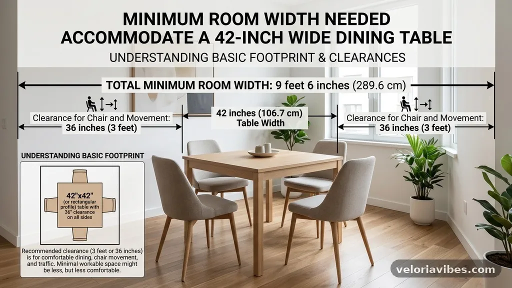 Understanding the Basic Footprint of a 42-Inch Wide Table - Minimum Room Width Needed to Accommodate a 42-Inch Wide Dining Table