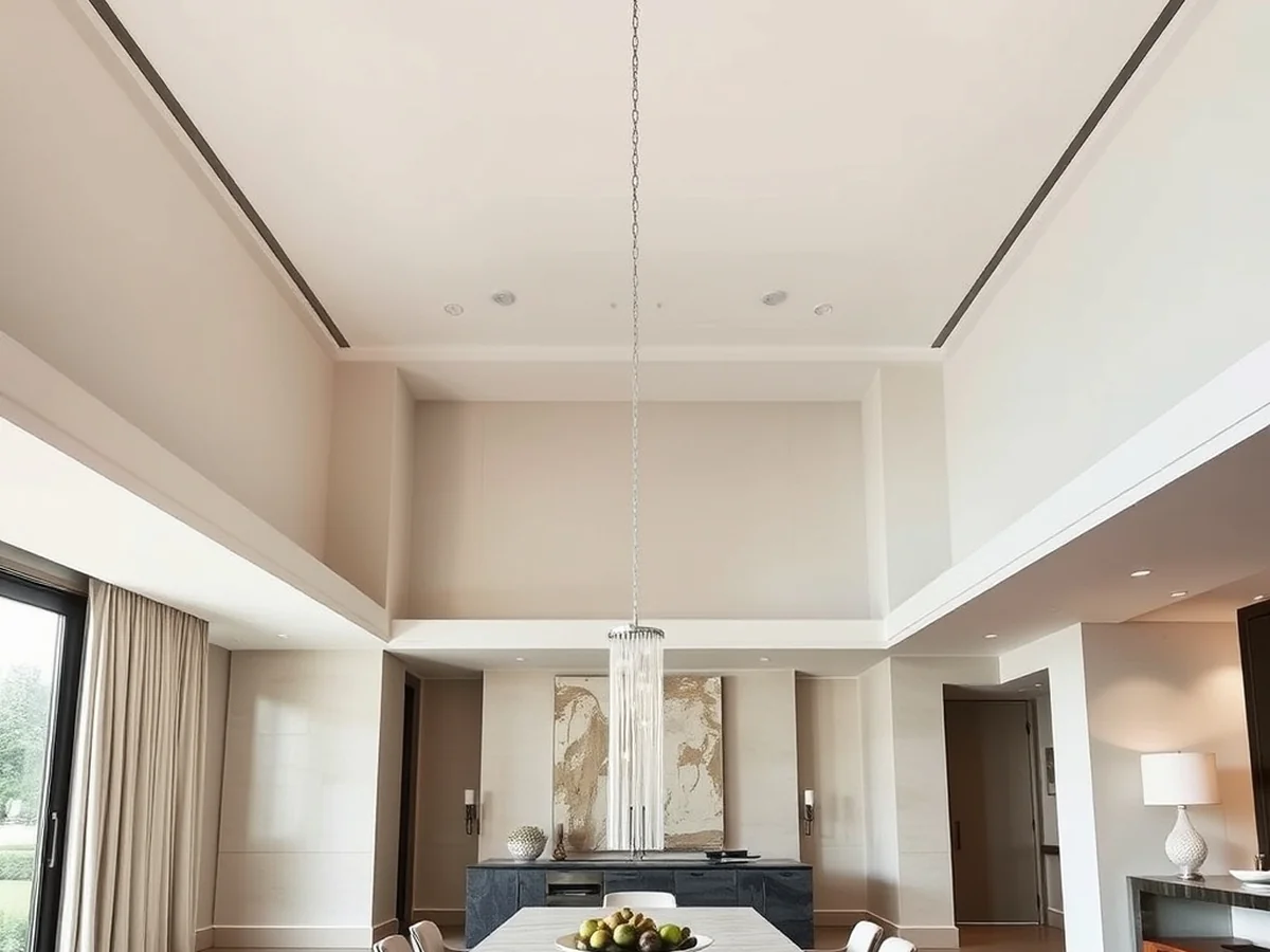 High Ceiling Considerations - chandelier height above dining table