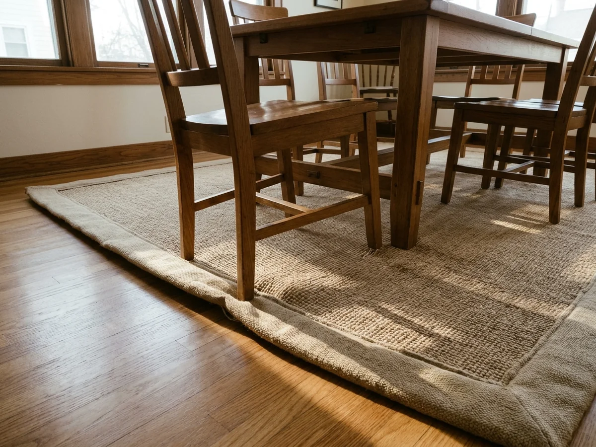 Avoid Rugs With Thick Bindings - dining room chairs rug edges