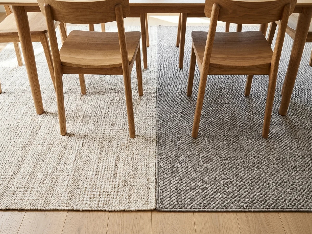 Comparison of Rug Materials - dining room rug materials