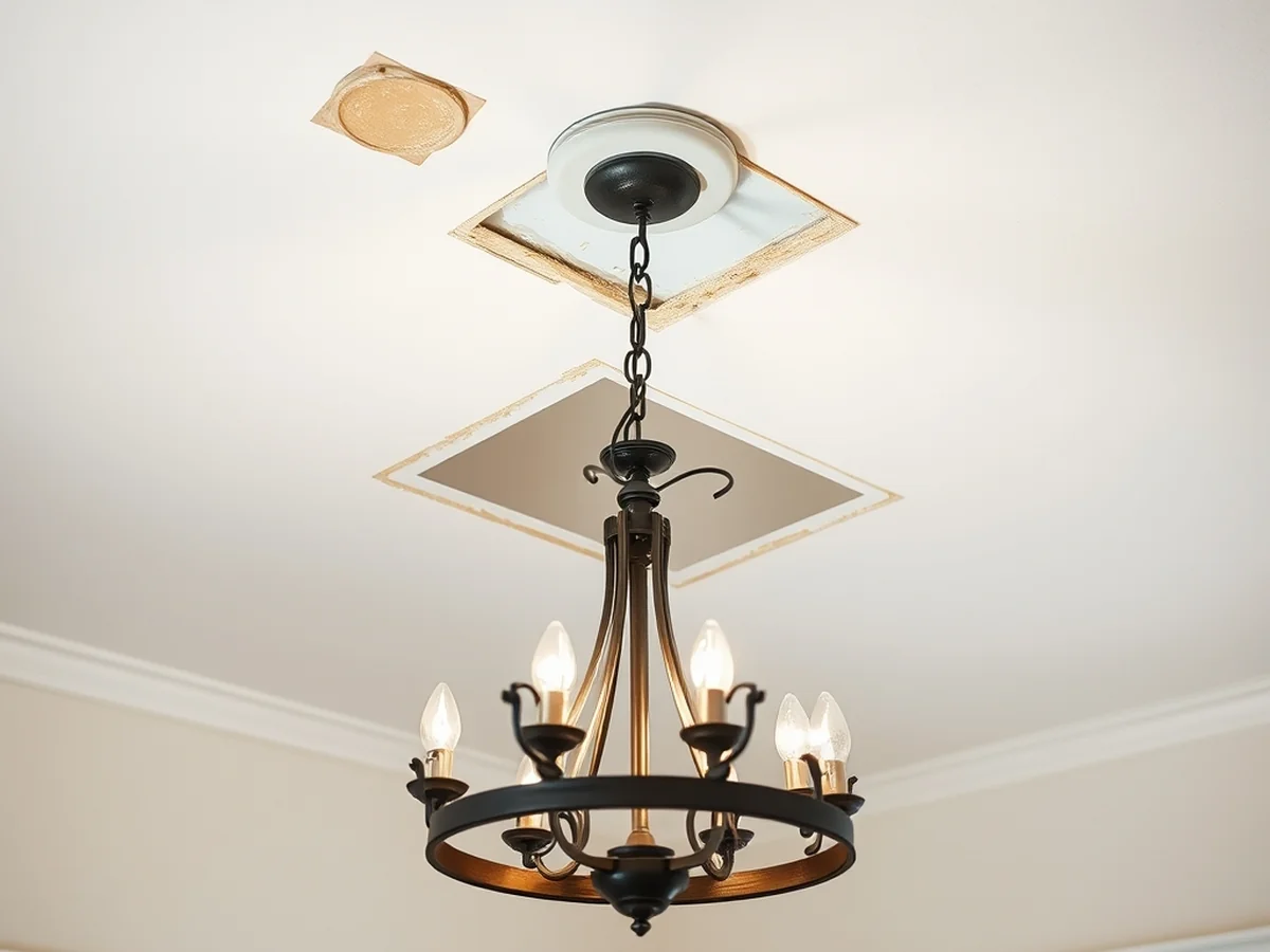 Relocating Electrical Boxes - off center junction box chandelier